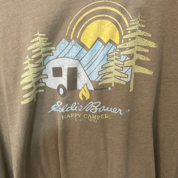 Eddie Bauer xl green t shirt happy campers rv trailer - Picture 2 of 5